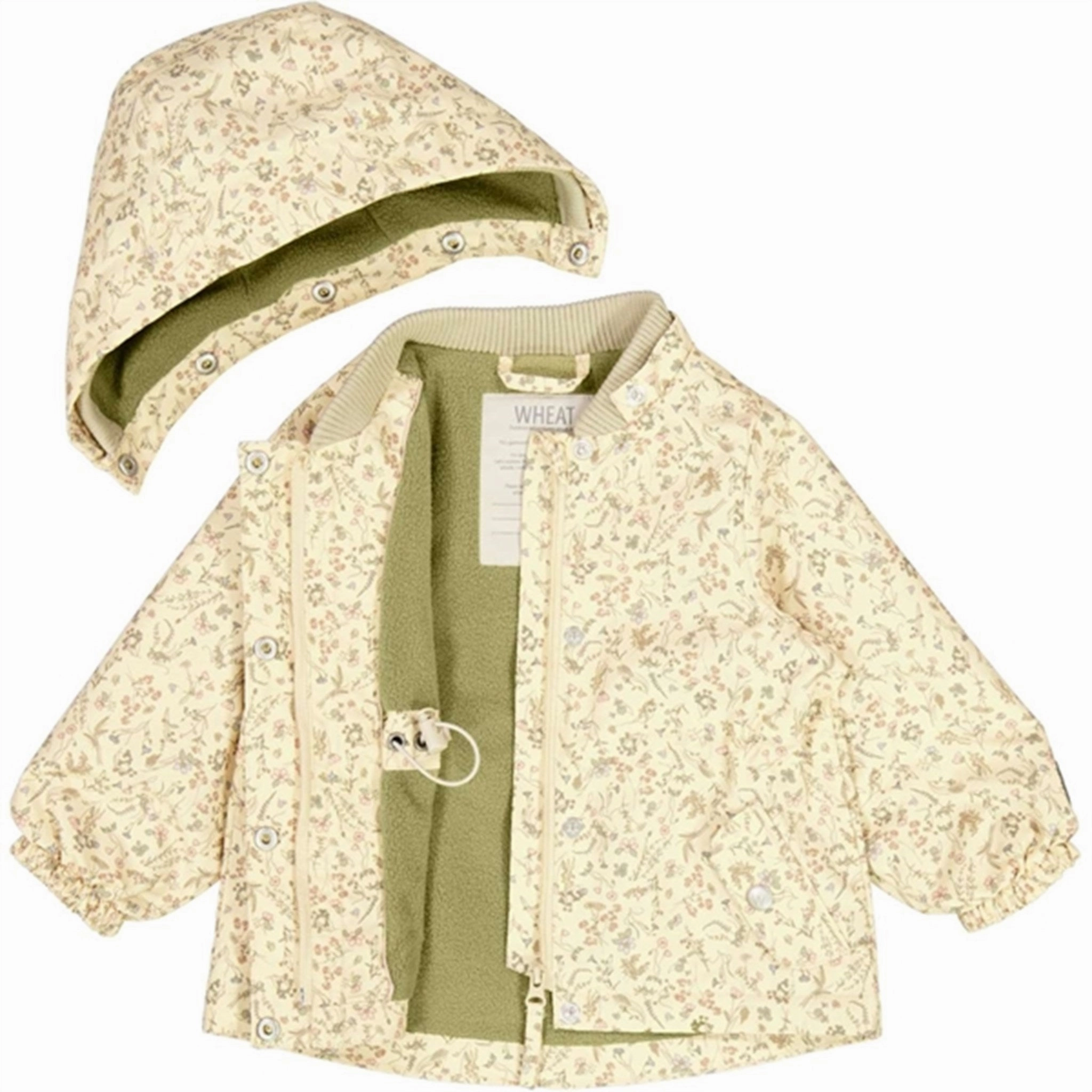 Street Comfort Fit Breathable Outer Shell Wheat Jacket w. Fleece Gry Tech Wild Flowers