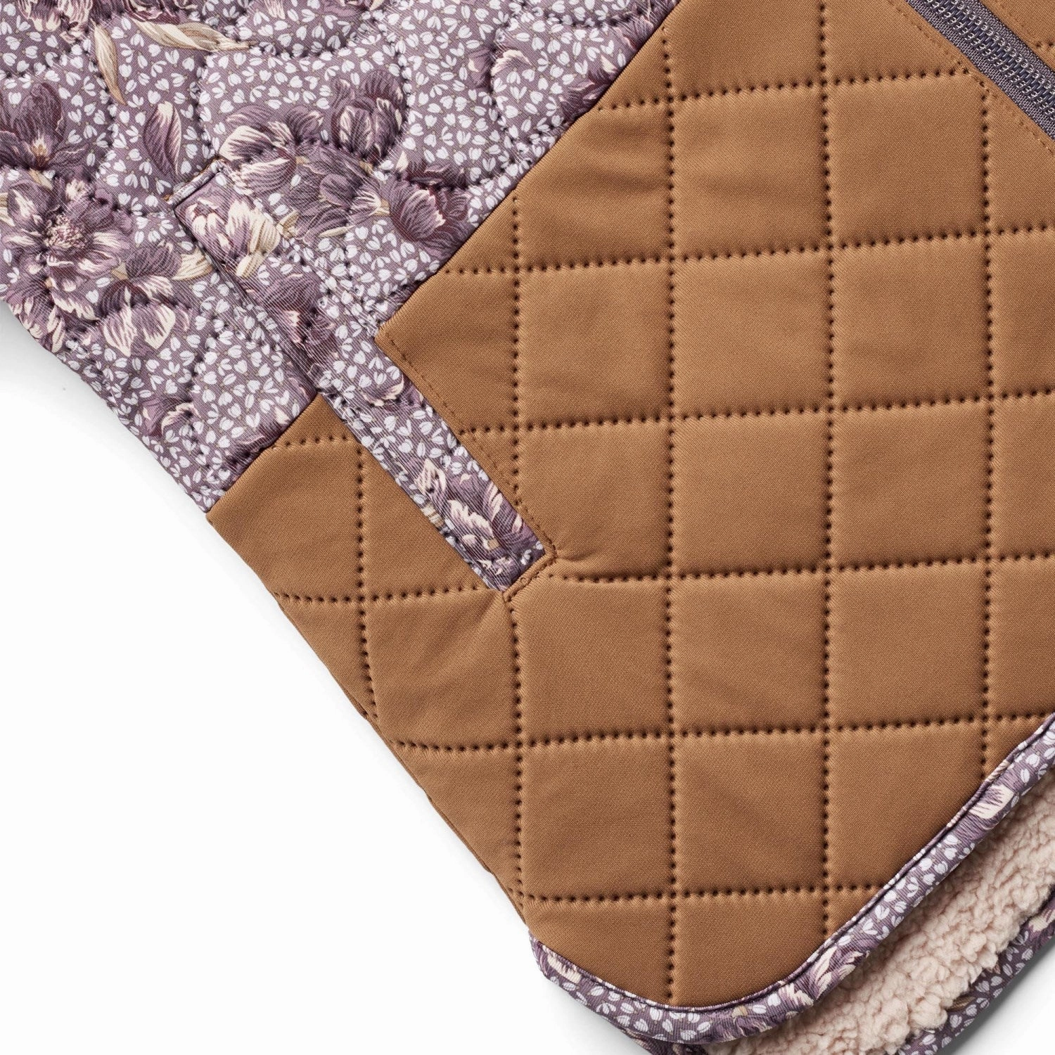 Reinforced Shoulder Panels Wheat Lilac Tulips Thermo Jacket Hadis