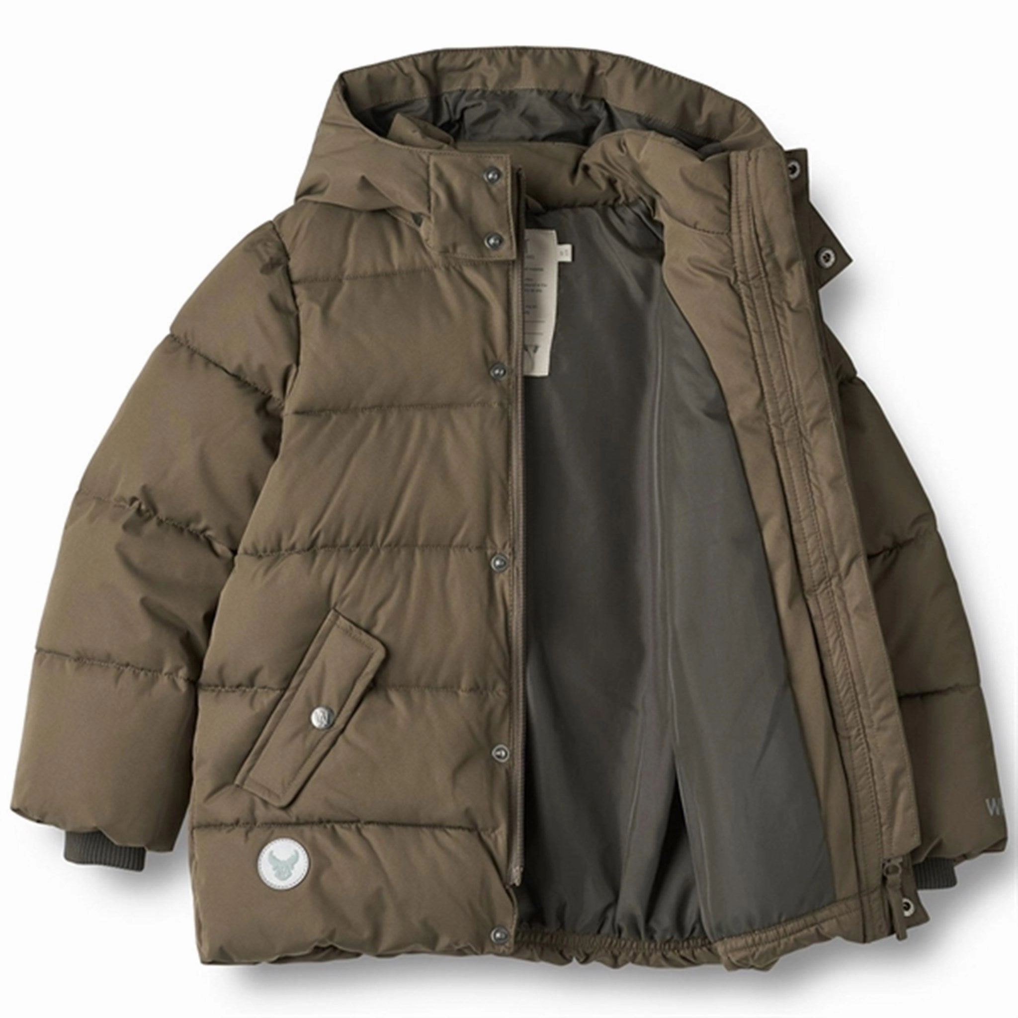 DoubleLayeredHem Wheat Puffer Jacket Gael Autumn Soil