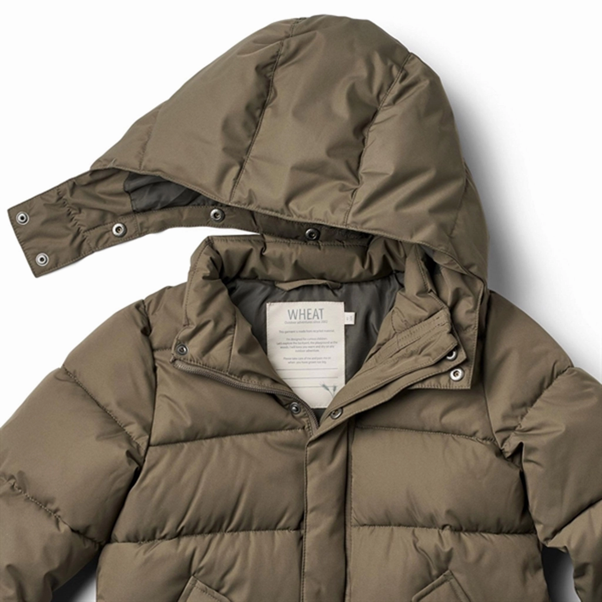 Concealed Zippers Fleece Lined Interior Wheat Puffer Jacket Gael Autumn Soil