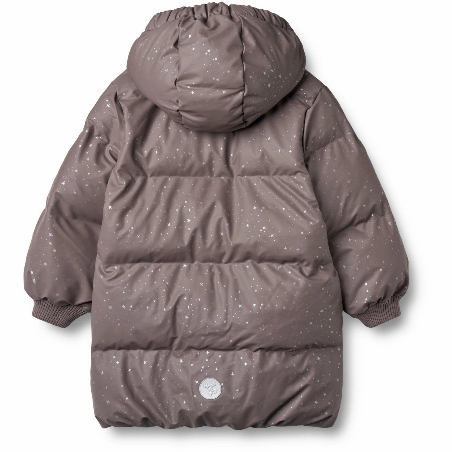 Wheat Purple Stone Stars PU Puffer Jacket Coast Windproof Cuffs