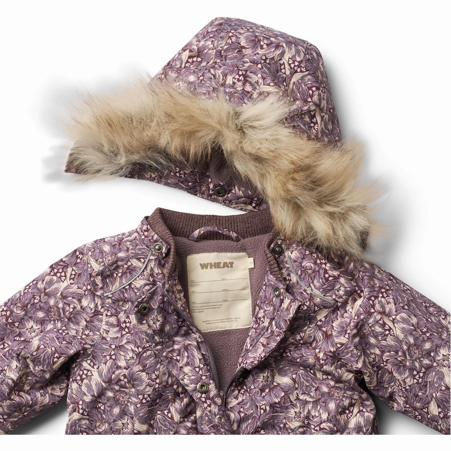 Wheat Purple Tulips Jacket Mathilde Tech Elastic cuffs Primaloft Insulation