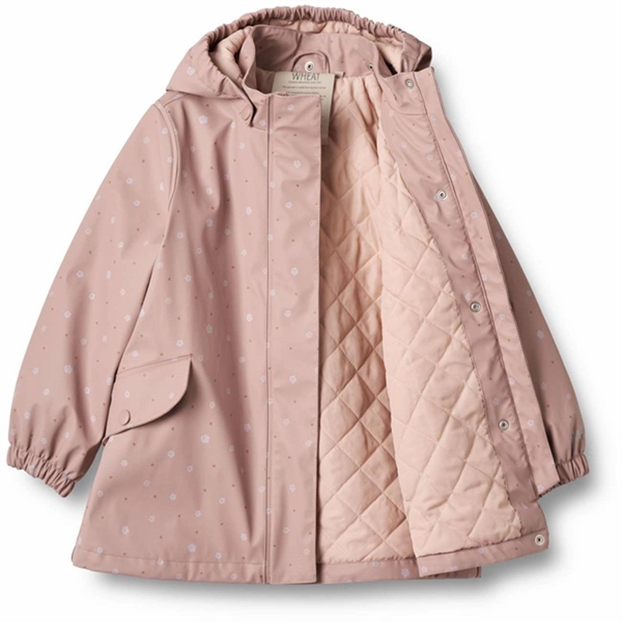 WaterResistantCoating Wheat Rain Jacket Rika Thermo Powder Rose Flowers