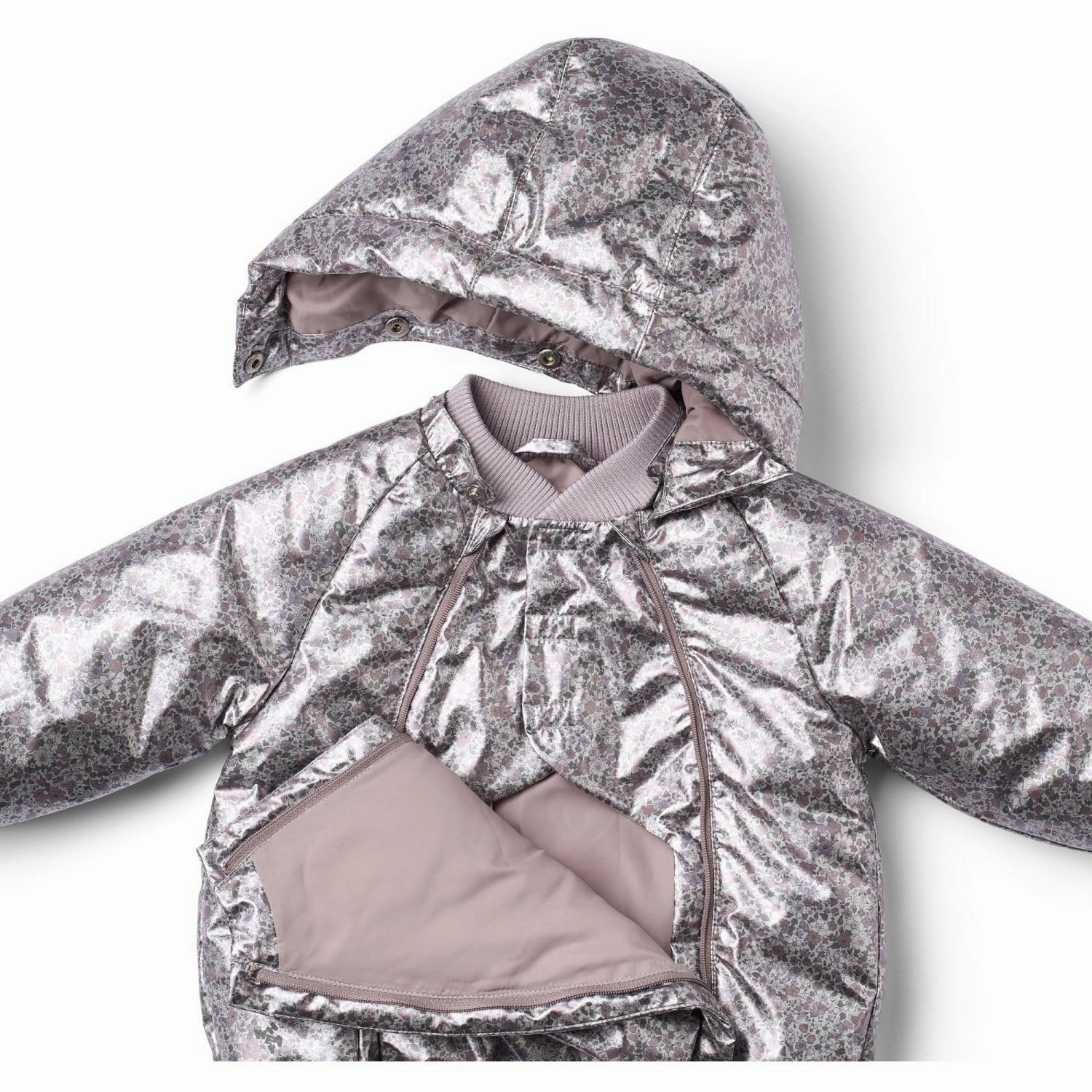 Wheat Silver Flower Meadow Puffer Jacket Morgen City Wear