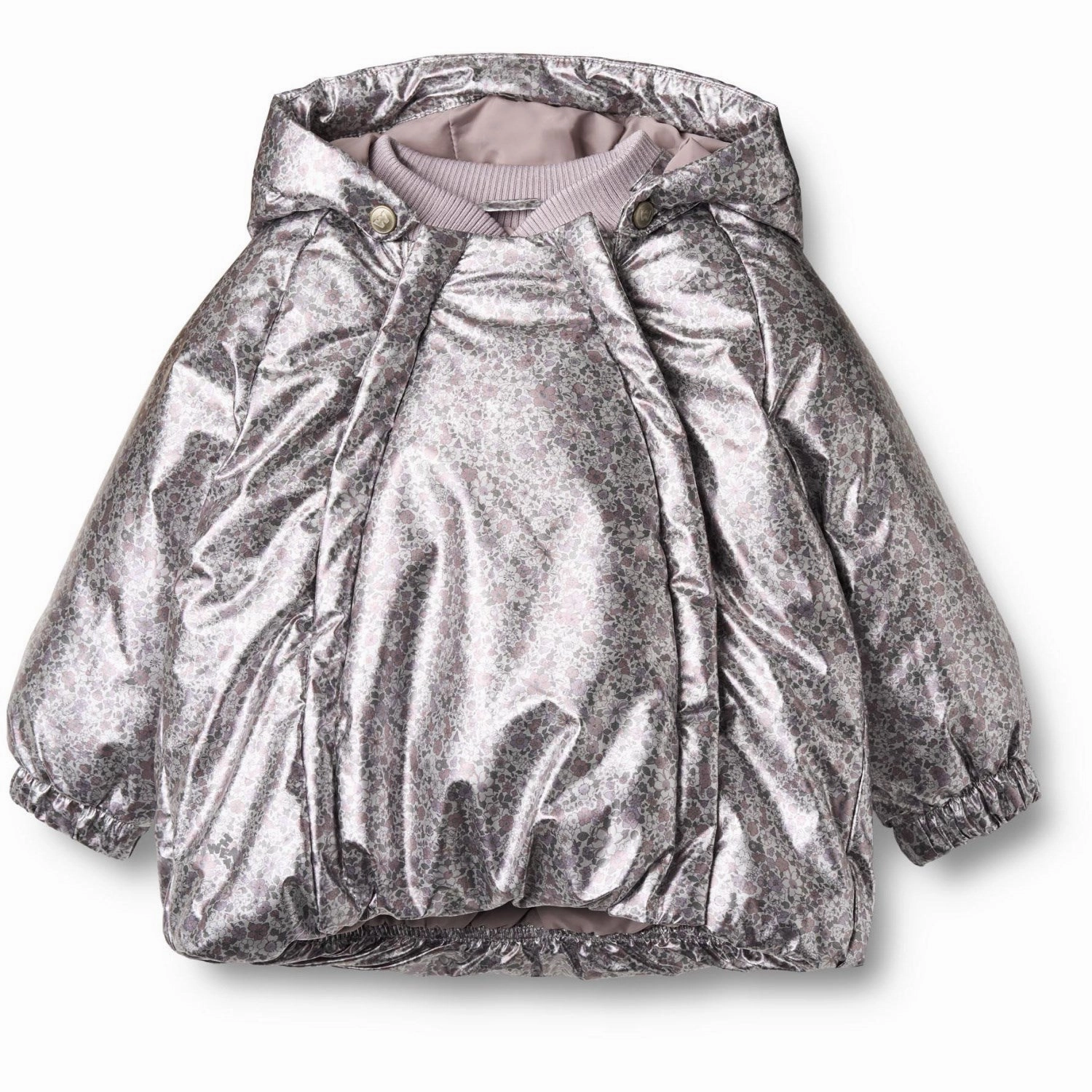 Mid Length Design Wheat Silver Flower Meadow Puffer Jacket Morgen