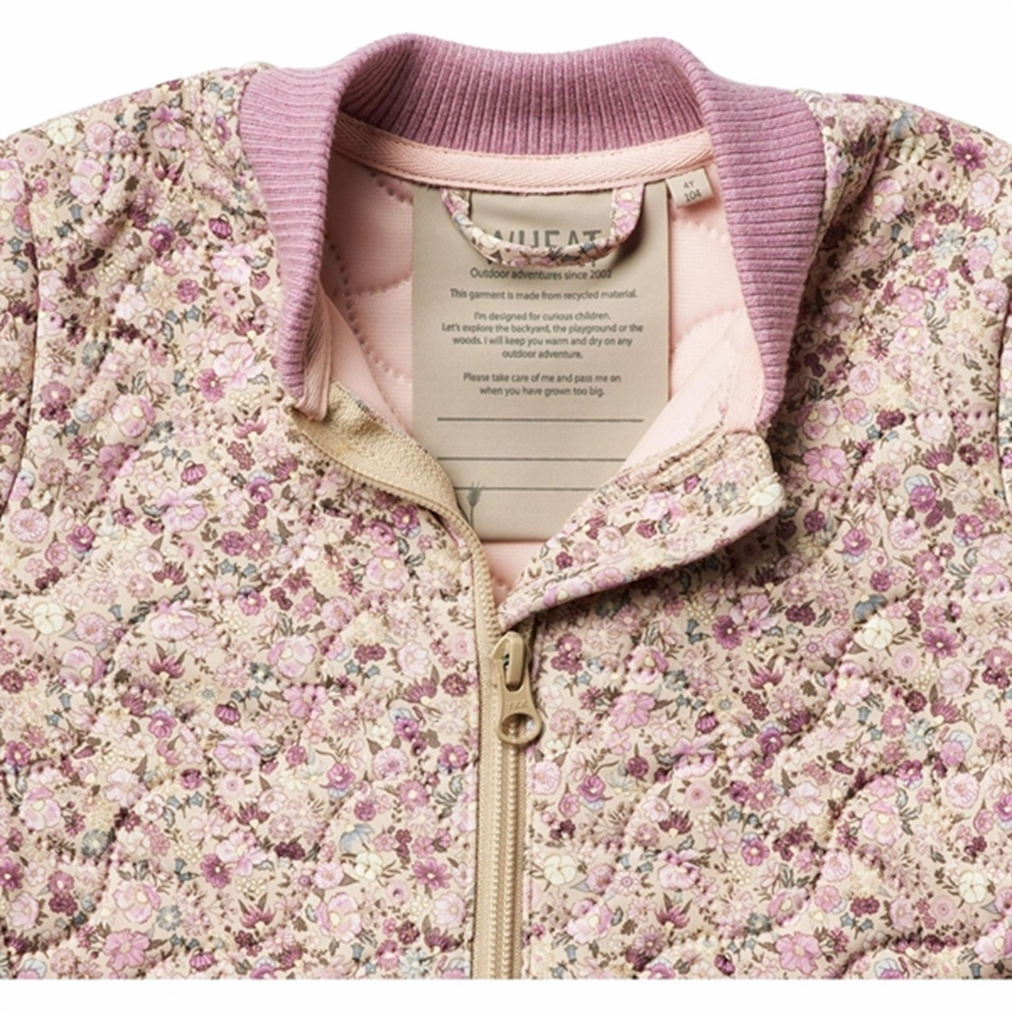 Wheat Thermo Clam Multi Flowers Jacket Herta Double Stitched Seams MagneticClosureSystem