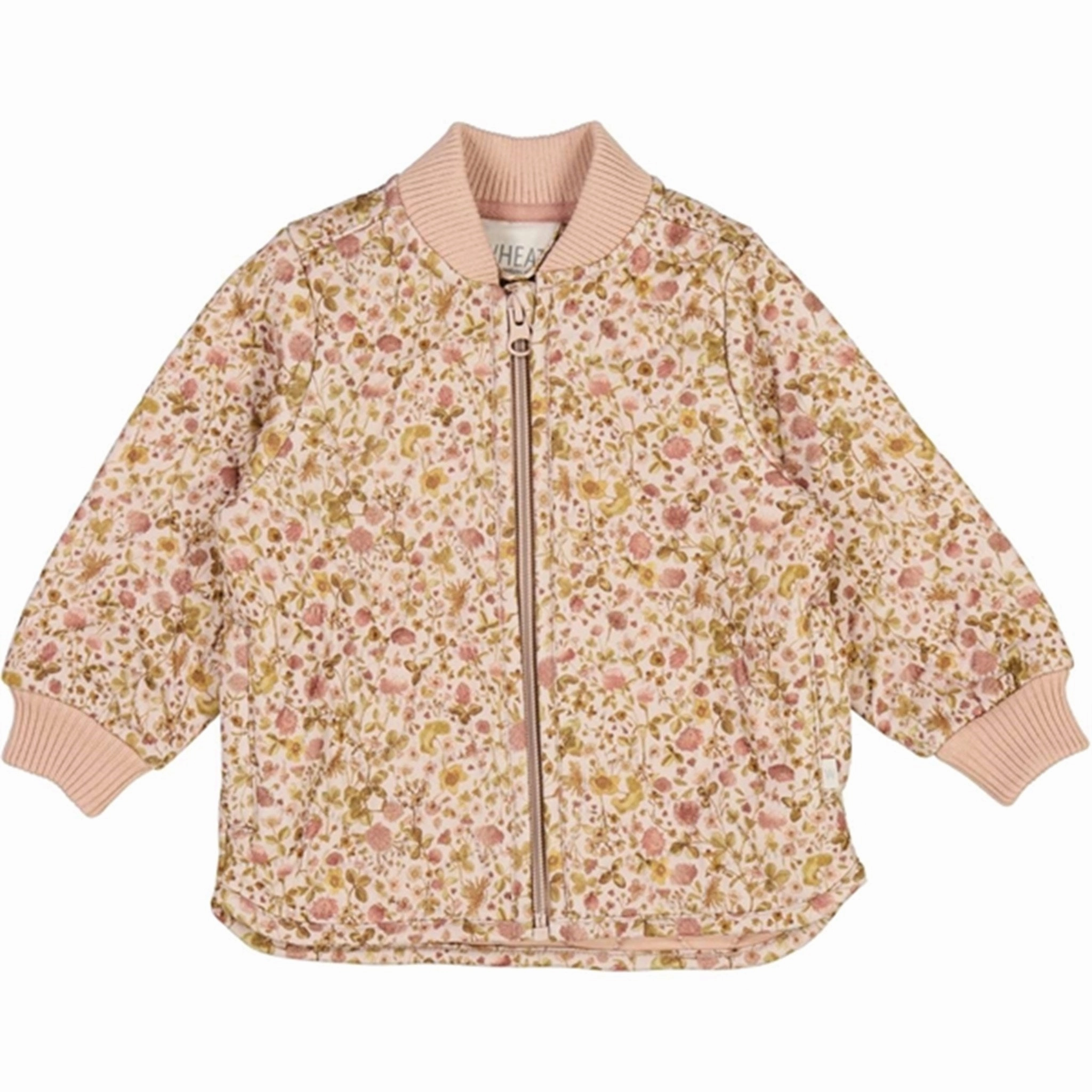 FleeceLined Anti Slip Cuffs Wheat Thermo Watercolor Flora Jacket Loui