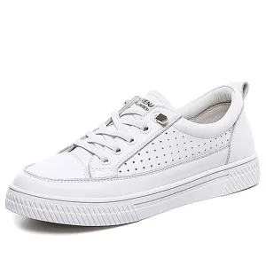 White Flat Walking Shoes