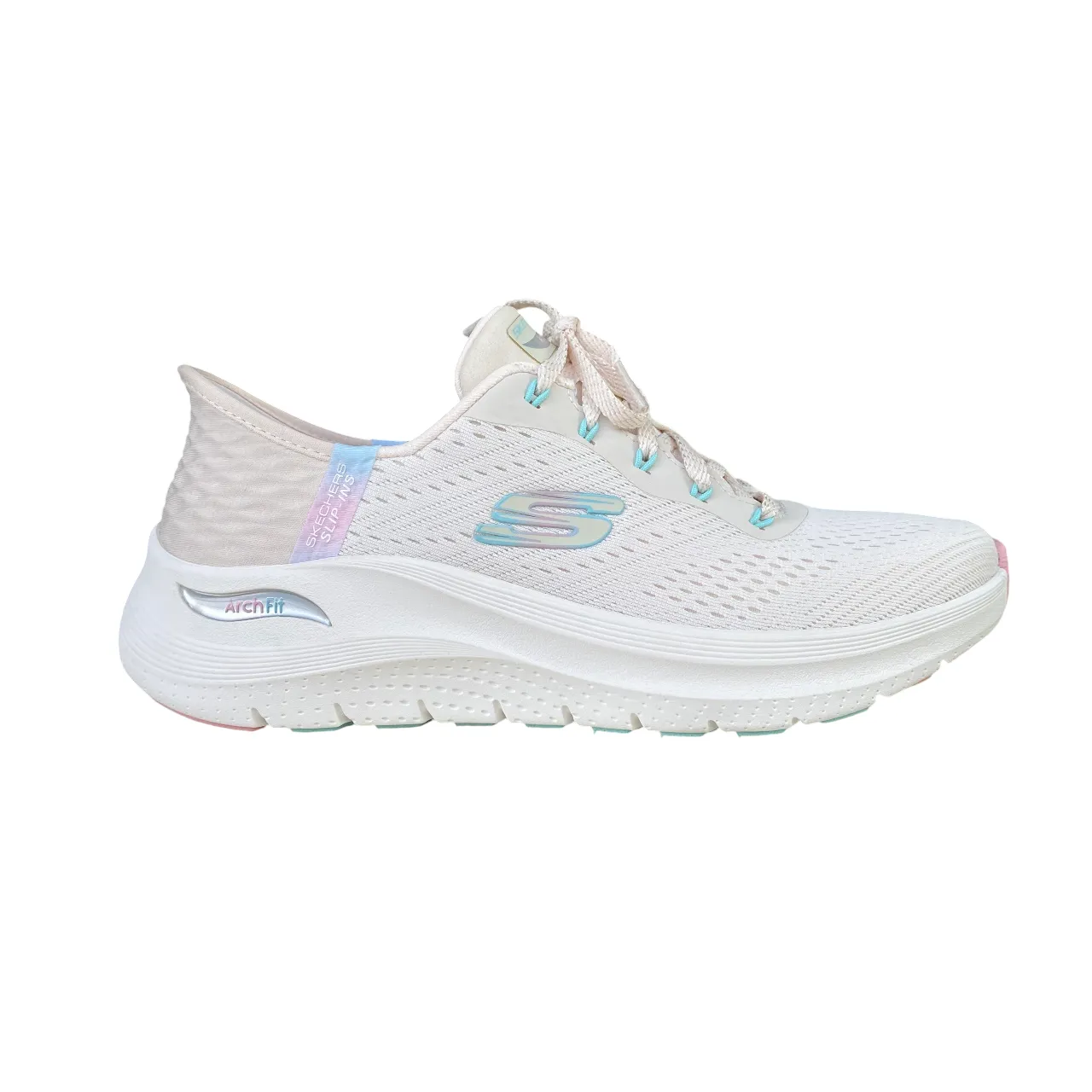 air - mesh shoes Urban Skechers scarpa sneakers da donna Slip-Ins Arch Fit 2.0 Easy Chic 150066/NTPK naturale-rosa