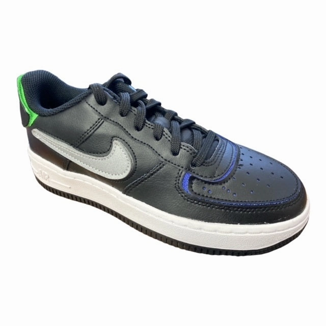 lace - decorated running gear Nike scarpa sneakers da ragazzo Air Force 1 AF1/1 DH7341-001 nero-argento