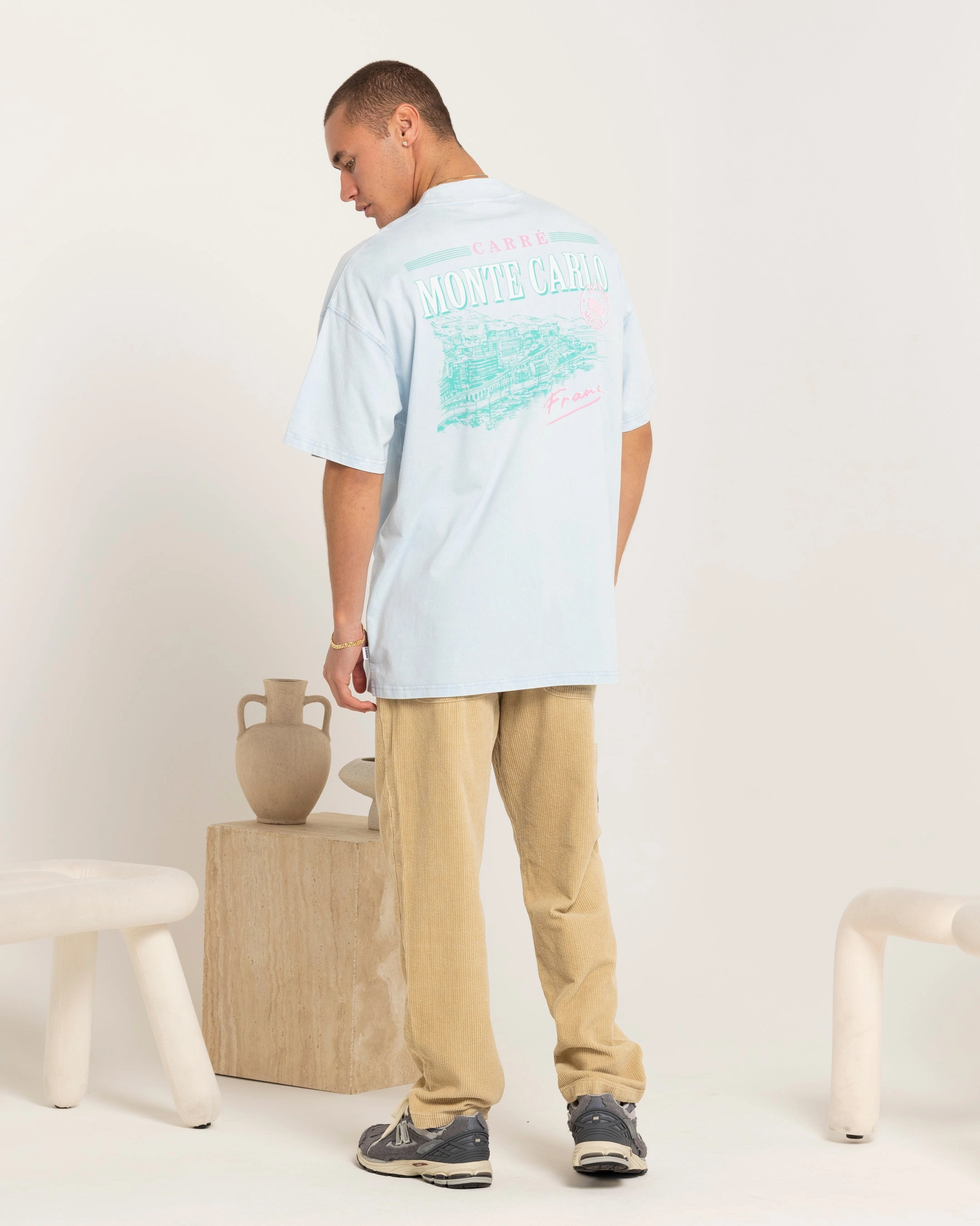 All-Purpose Wear Carre Monte Carlo Oversized T-Shirt Light Blue