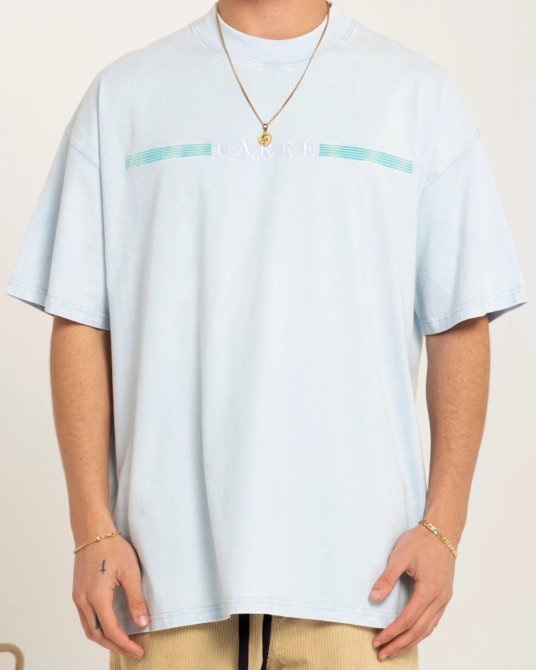 Carre Monte Carlo Oversized T-Shirt Light Blue Trendy All-Day