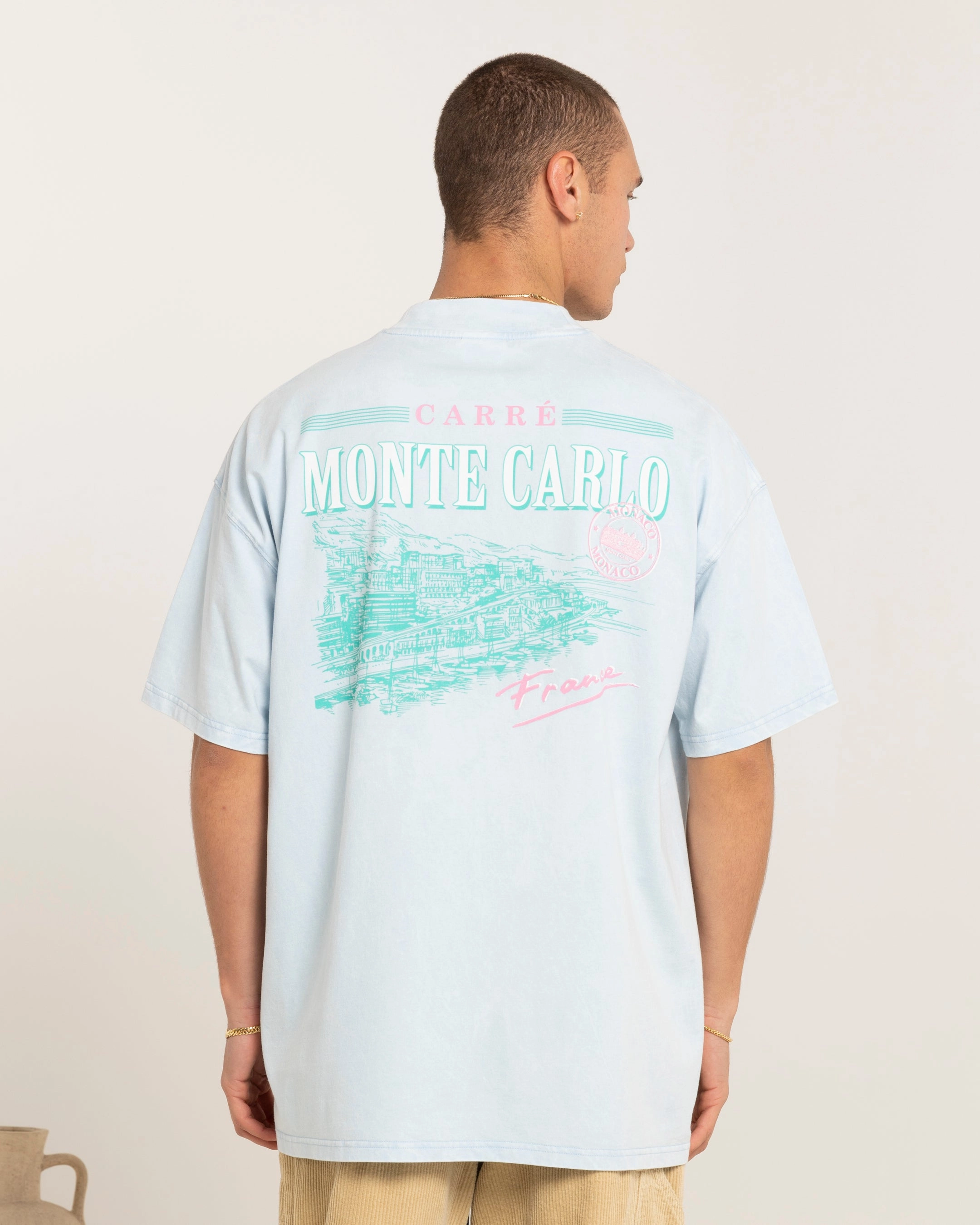 Carre Monte Carlo Oversized T-Shirt Light Blue Temperature Regulating