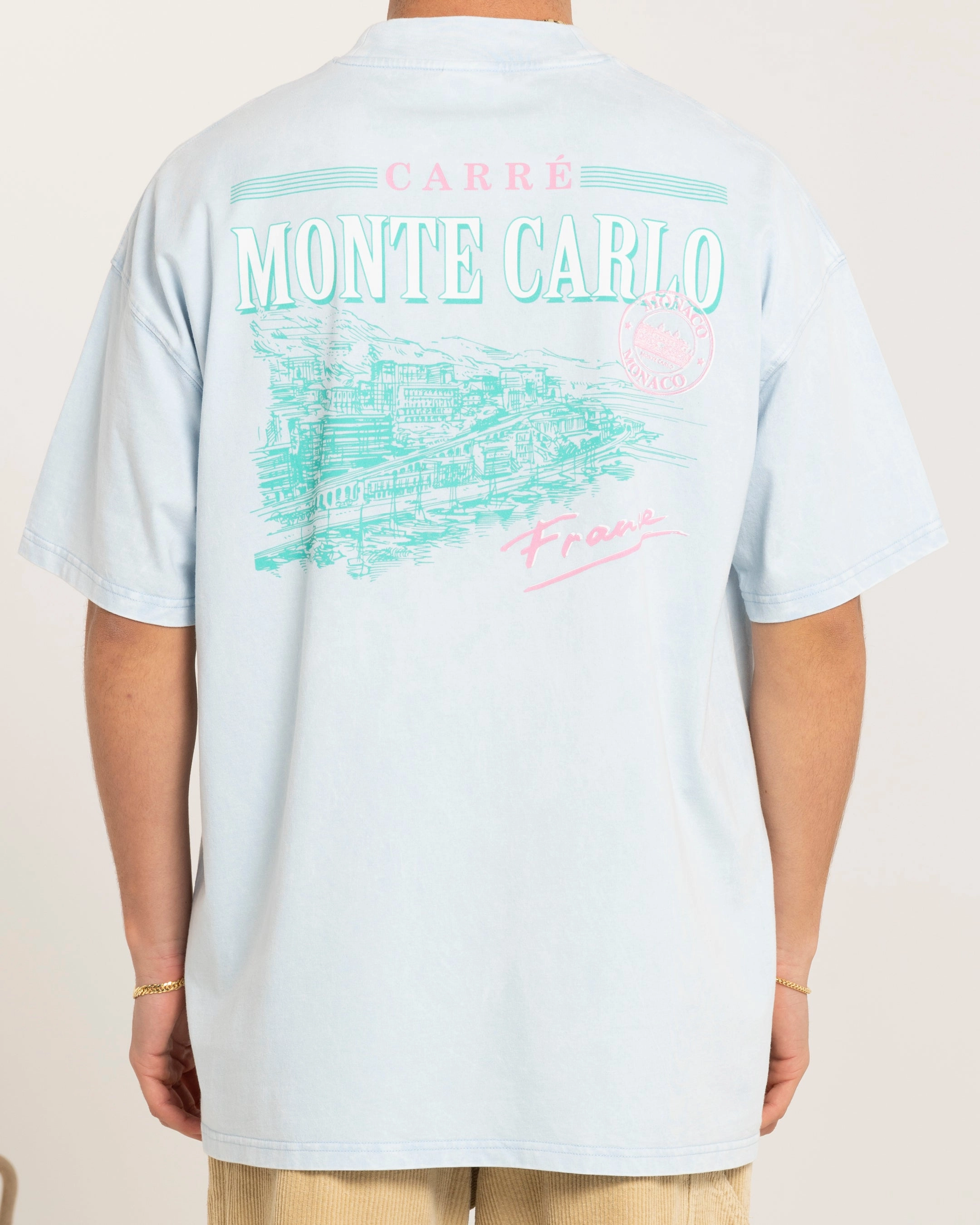 Carre Monte Carlo Oversized T-Shirt Light Blue futuristic Comfy Wear