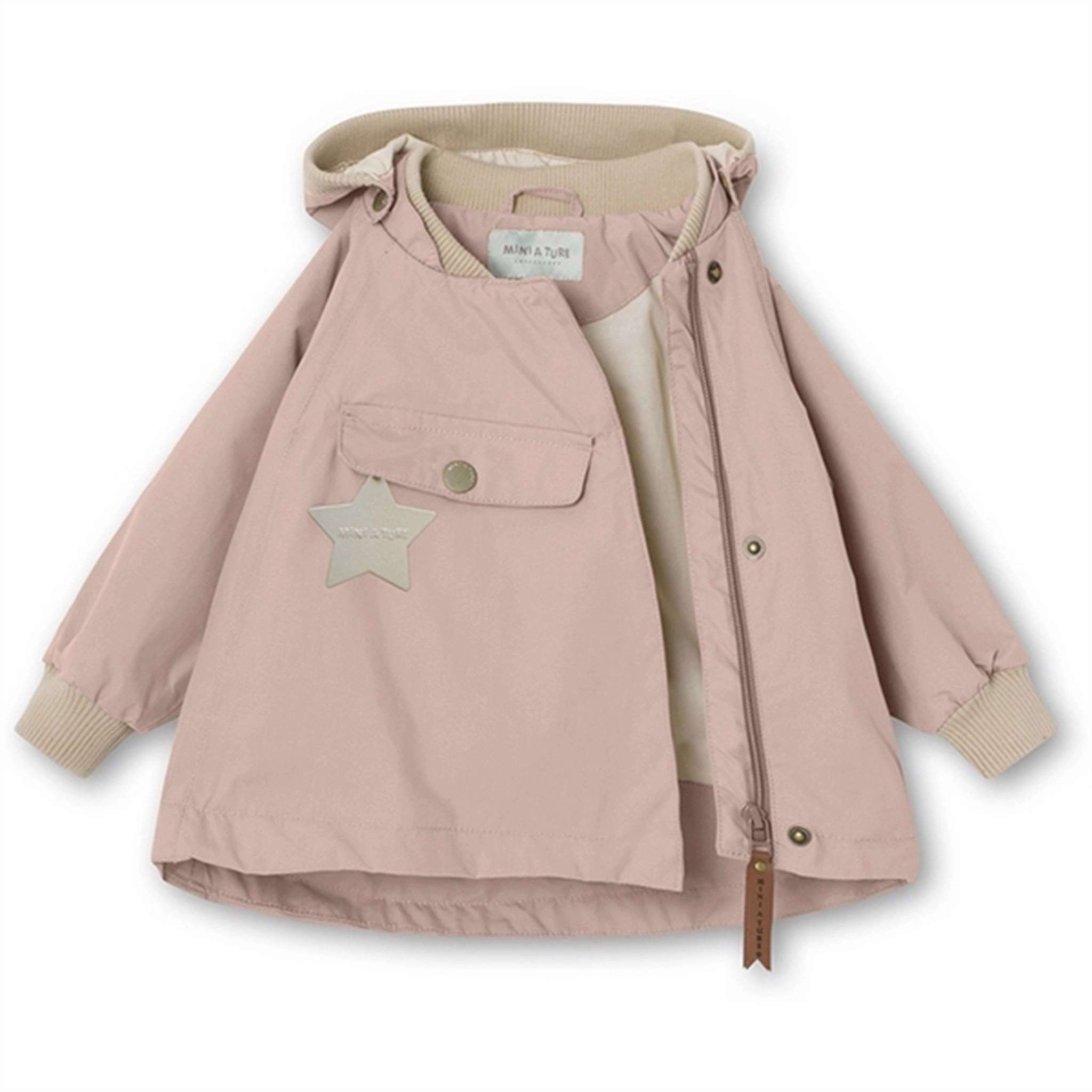 Leather Bits MINI A TURE Wai Spring Jacket Rose Smoke