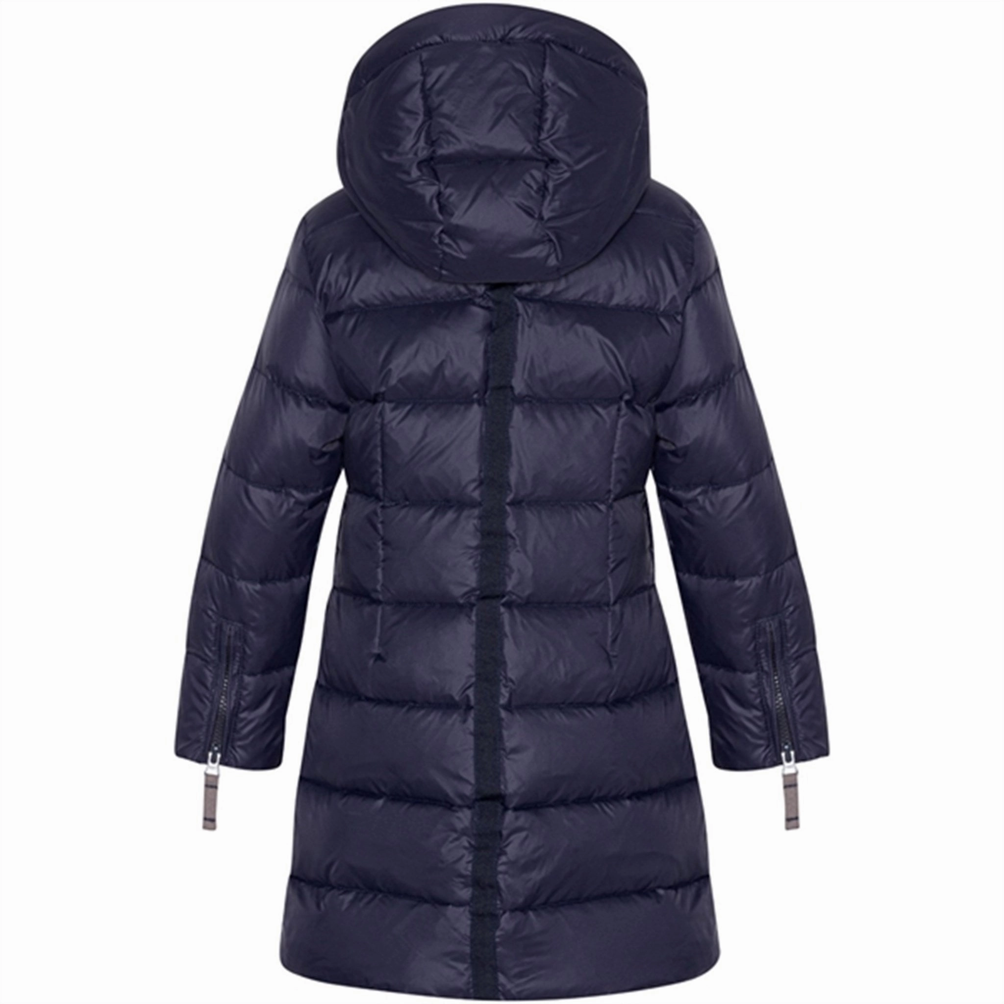 Ver de Terre Featherlight Girls A Down Coat Navy Reinforced Shoulders Water Based Coating