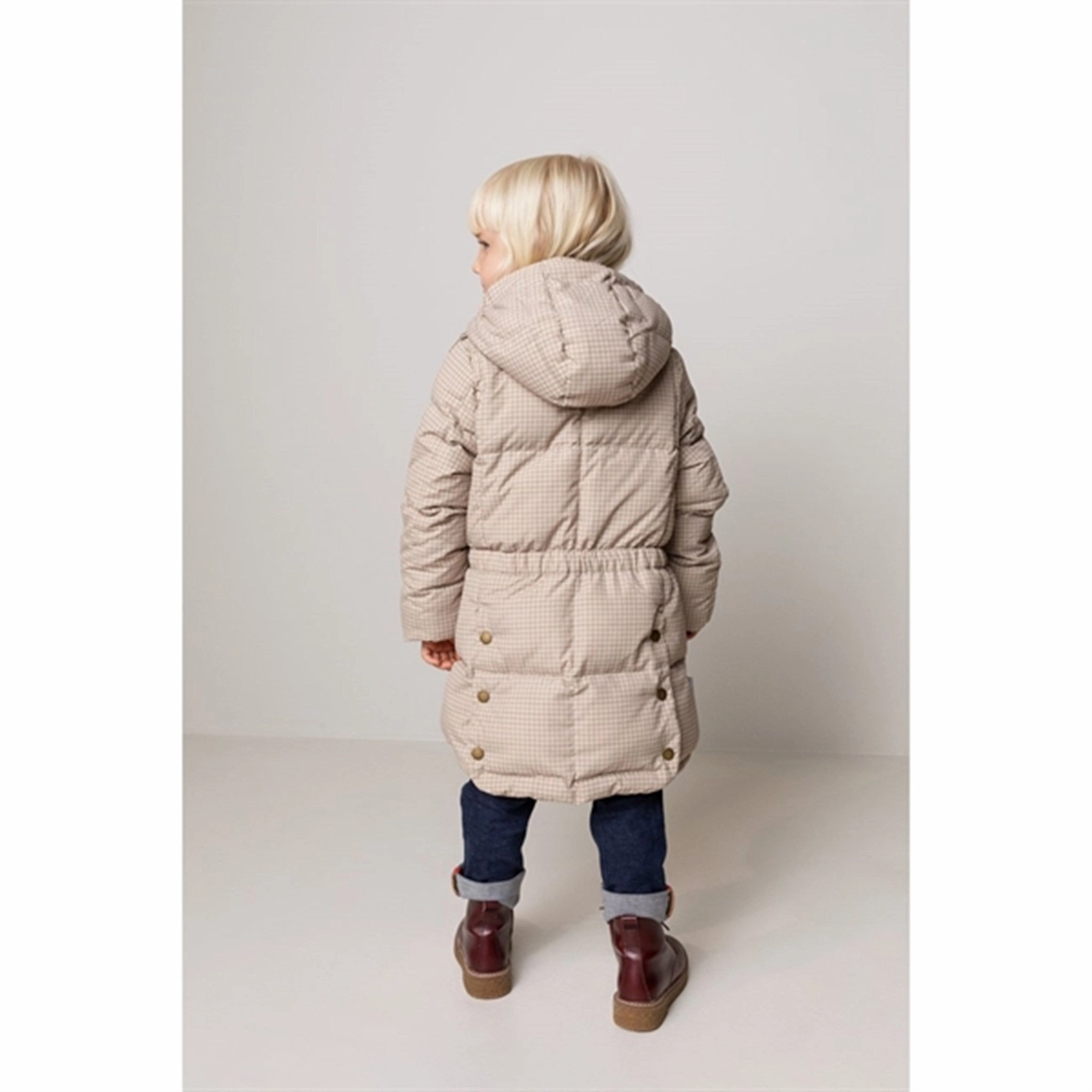 MarMar Olvin Puffer Down Jacket Wood Check Reflective accents Flexible Fit