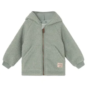 Mini A ture Pale Green Liff Teddy Fleece Jacket Stylish Basics