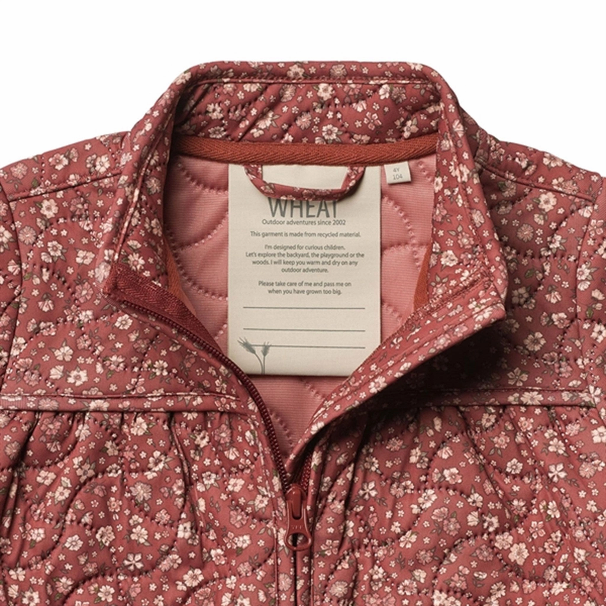 AllPurposeFastening Subtle Fashion Fit Wheat Thermo Red Flowers Jacket Thilde