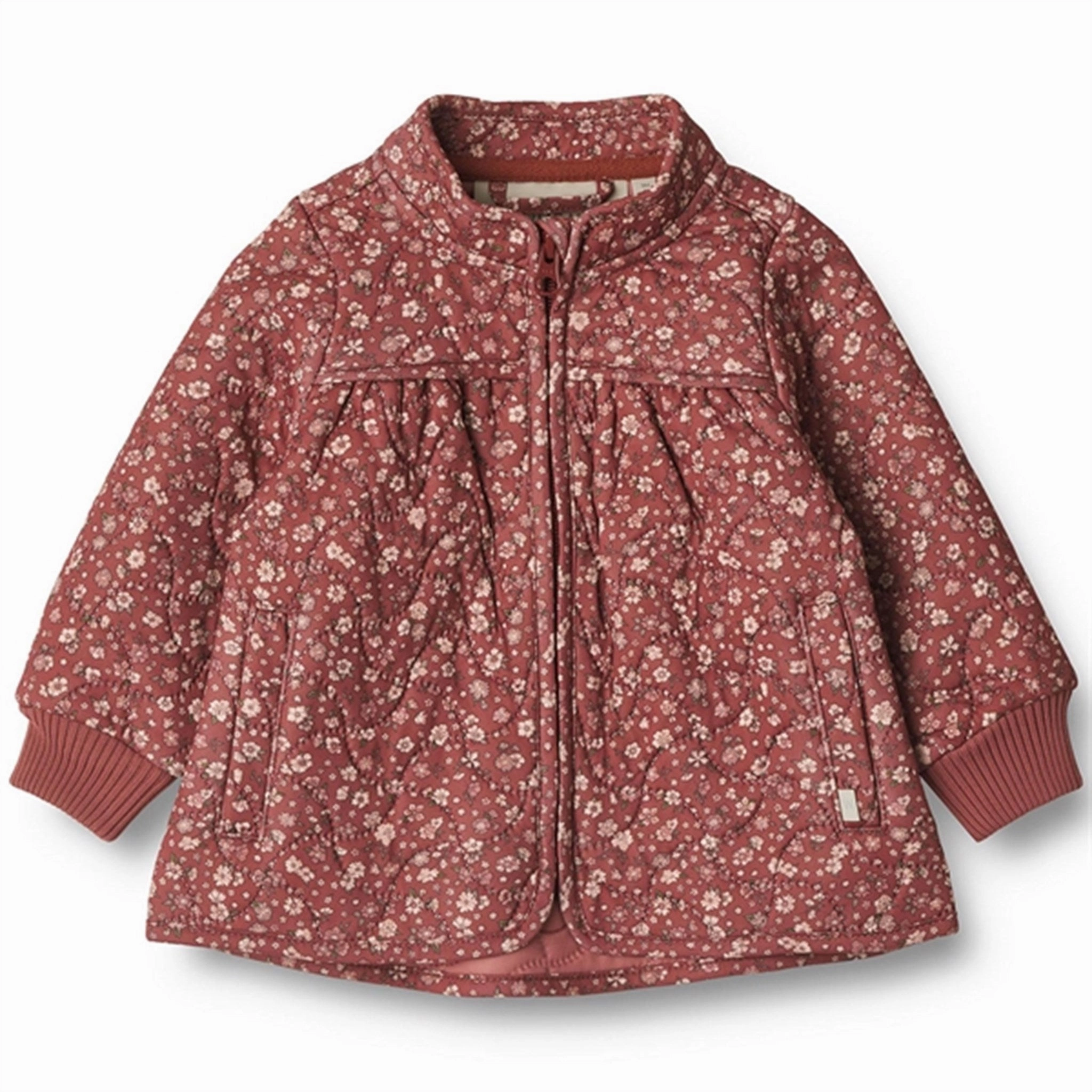 Wheat Thermo Red Flowers Jacket Thilde Cozy Texture Eco Friendly Dye Process