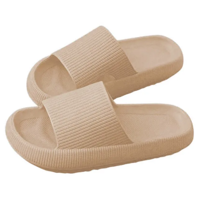 Women Thick Platform Slippers Summer Fashion EVA Soft Sole Beach Slide Sandals Men Couple's Indoor Bathroom Anti-Slip Shoes Home