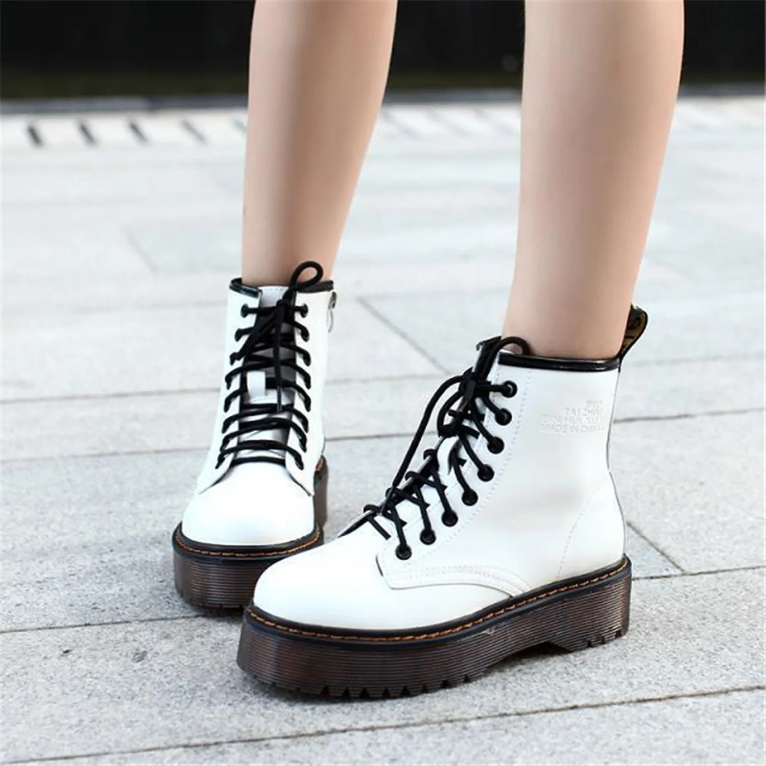 Women's Autumn/Winter Leather Lace Up Ankle Boots
