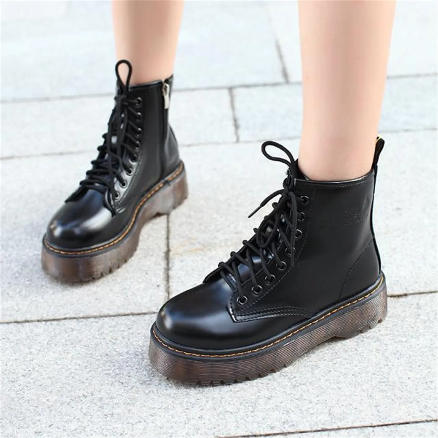 Women's Autumn/Winter Leather Lace Up Ankle Boots