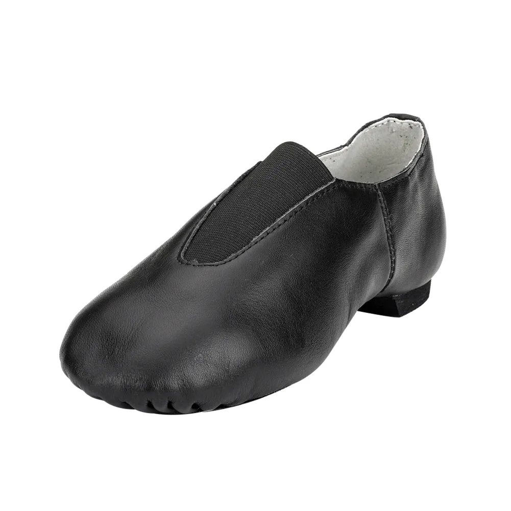 Women's Black Slip on Leather Jazz Shoes