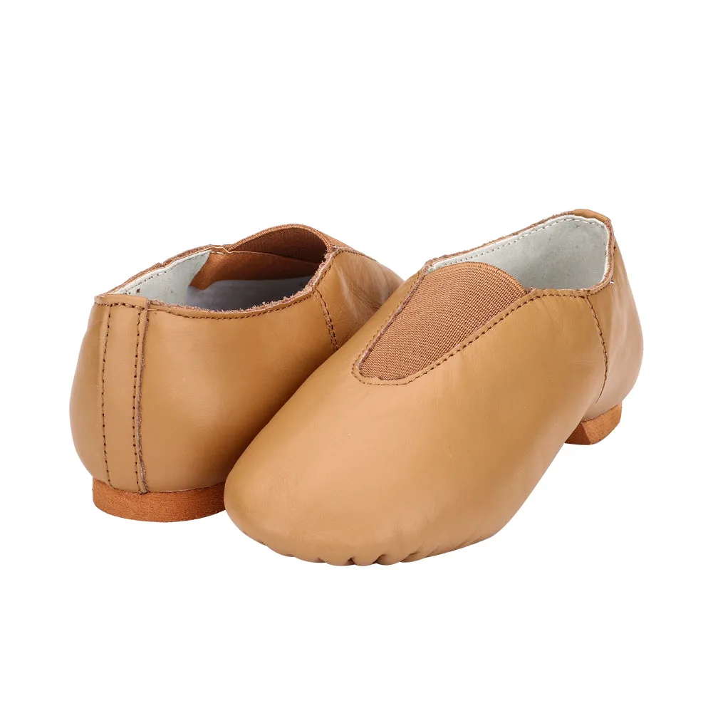 Women's Black Slip on Leather Jazz Shoes