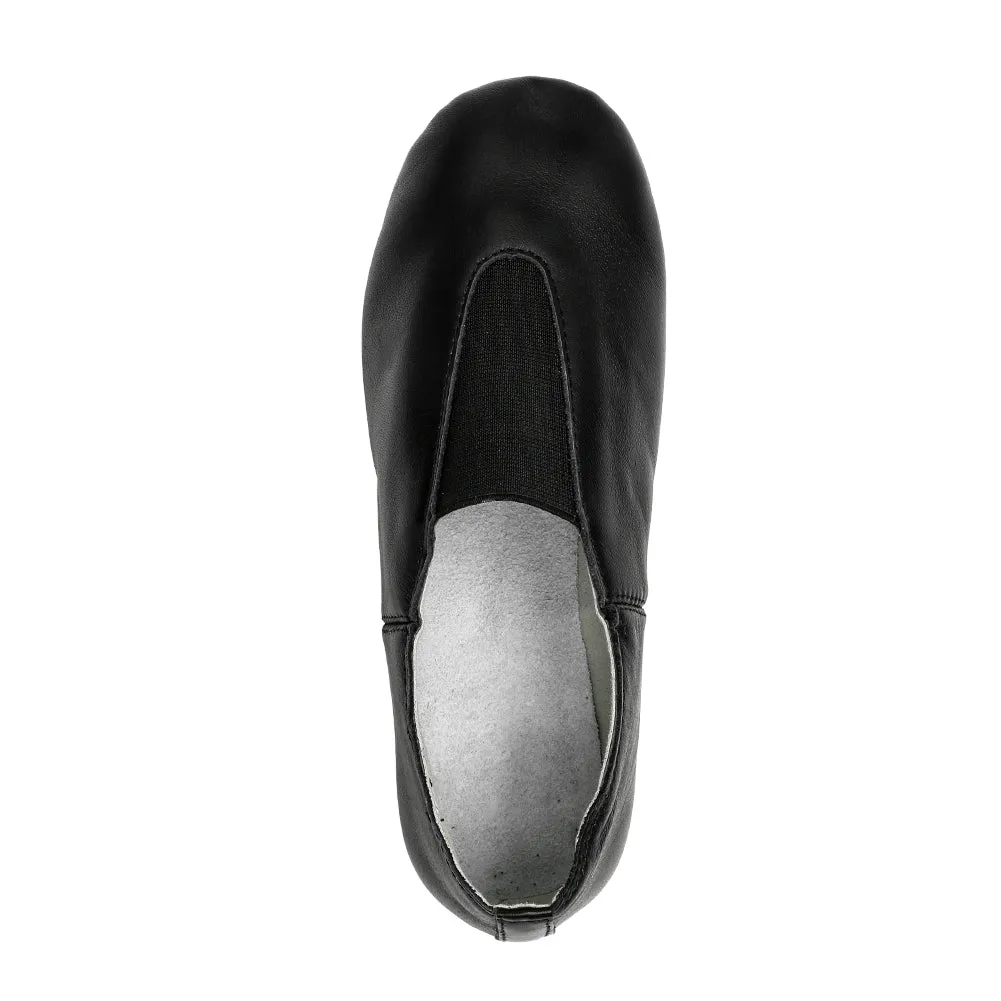 Women's Black Slip on Leather Jazz Shoes