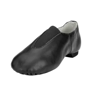 Women's Black Slip on Leather Jazz Shoes