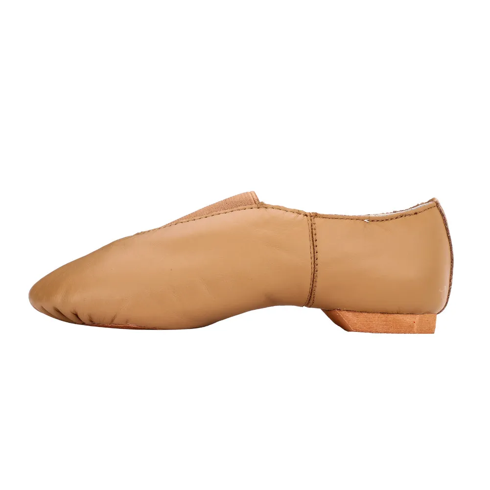 Women's Black Slip on Leather Jazz Shoes