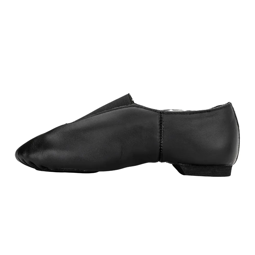 Women's Black Slip on Leather Jazz Shoes