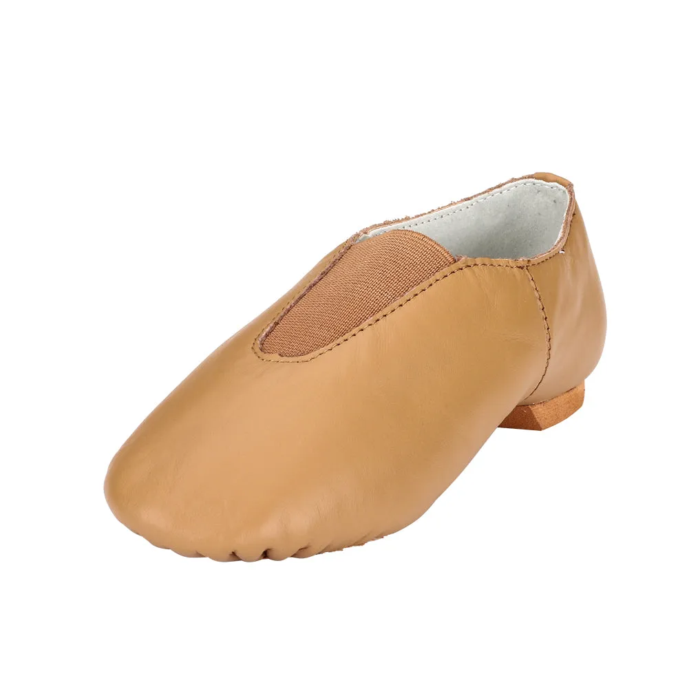 Women's Black Slip on Leather Jazz Shoes