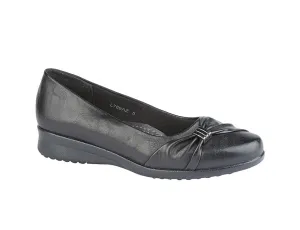 Womens Black Slip On Wedge Shoe