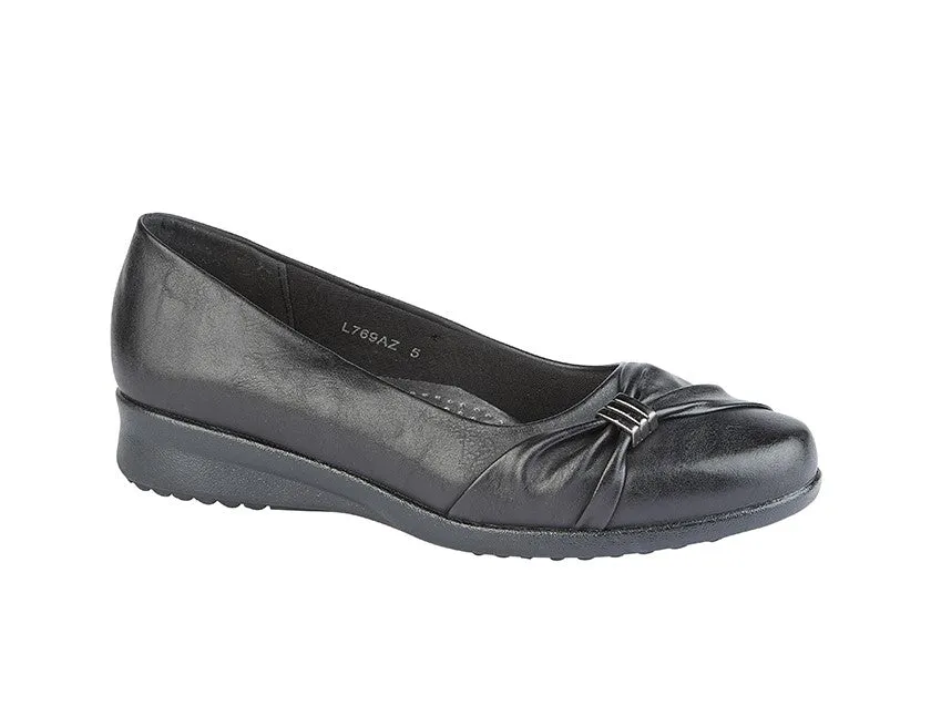 Womens Black Slip On Wedge Shoe