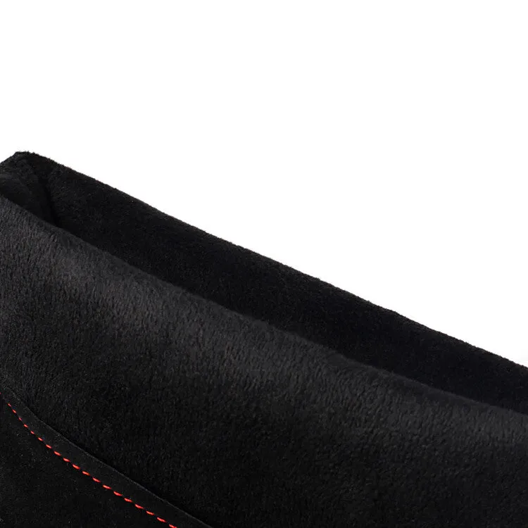 Women's Buckle Strap Square Toe High Heel Platform Over the Knee Boots