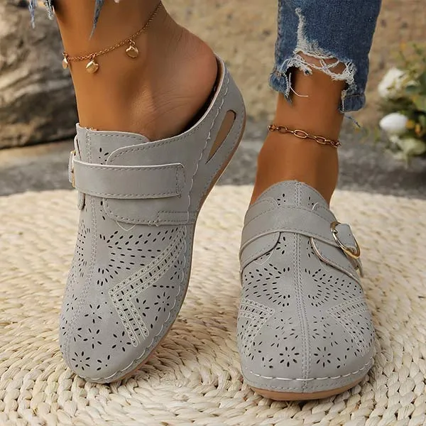 Women's Casual Buckled Strap Mule Loafers 69525510C