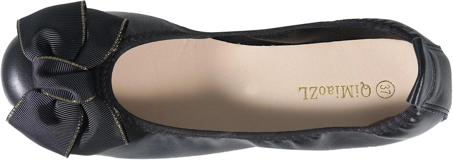Women's Casual Round Toe Bow Knot Ballet Comfort Soft Slip On Casual Flats Shoes