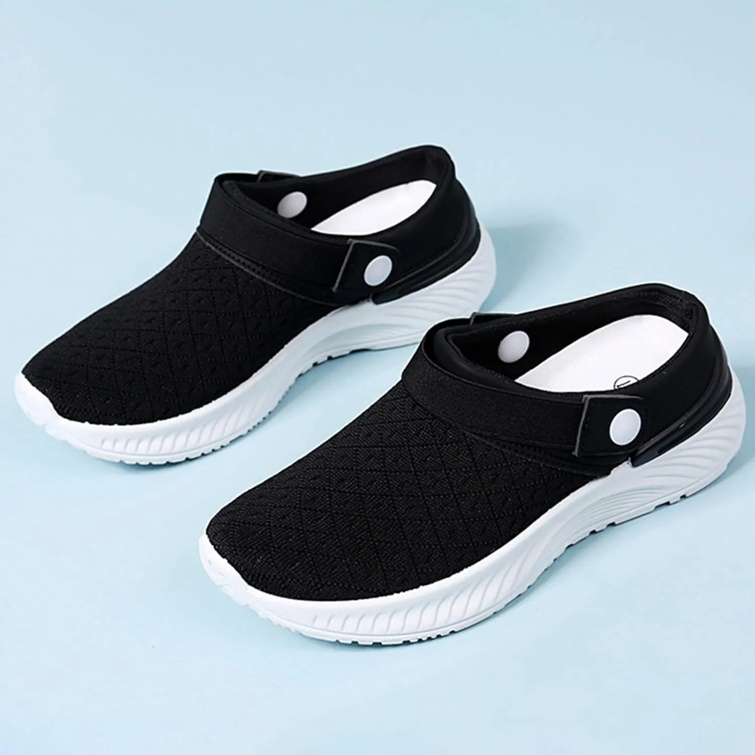 Women's Casual Slip on Half Shoes Breathable Womens Running Shoes Comfortable Dress Casual Shoes Walking Sneakers White Tennis Shoe Cross Trainer Shoe
