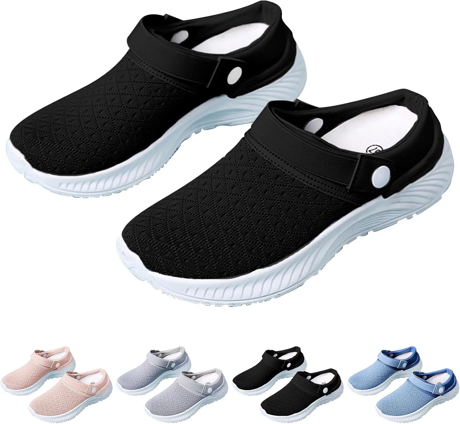 Women's Casual Slip on Half Shoes Breathable Womens Running Shoes Comfortable Dress Casual Shoes Walking Sneakers White Tennis Shoe Cross Trainer Shoe