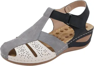 Women's Causal Closed Toe Wedges Sandals Summer Comfortable Ankle Strap Beach Dressy Sandal Water Slides Women