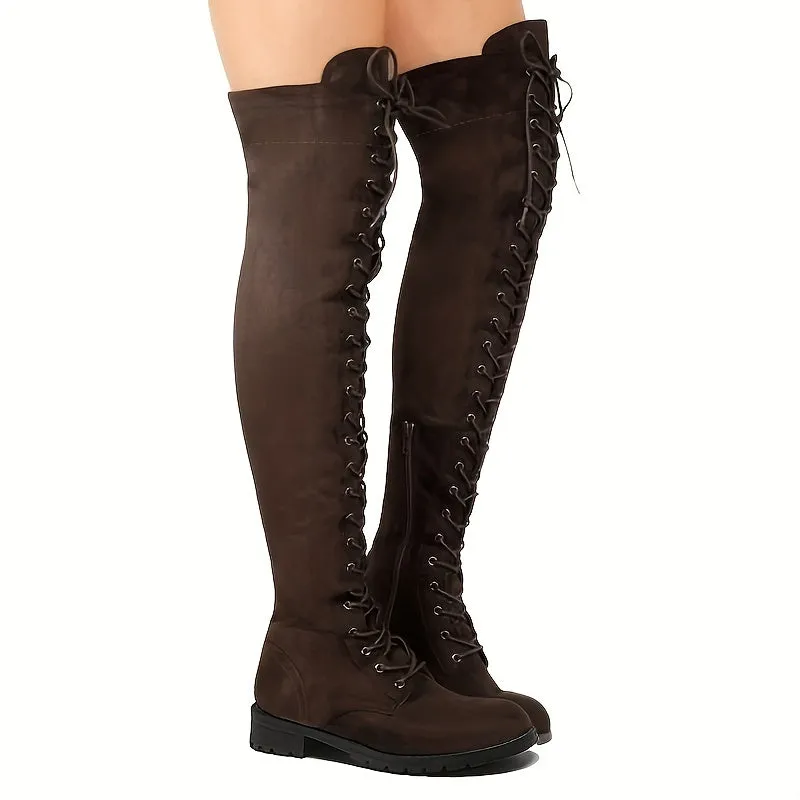 Women's Chunky Low Heel Over The Knee Boots BY6512
