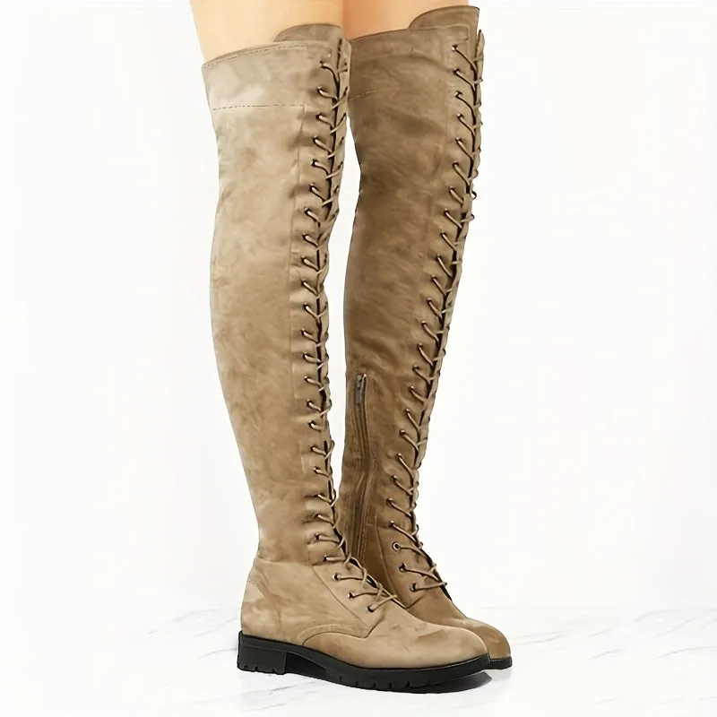 Women's Chunky Low Heel Over The Knee Boots BY6512
