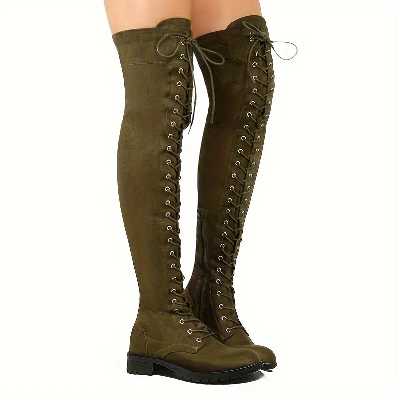 Women's Chunky Low Heel Over The Knee Boots BY6512