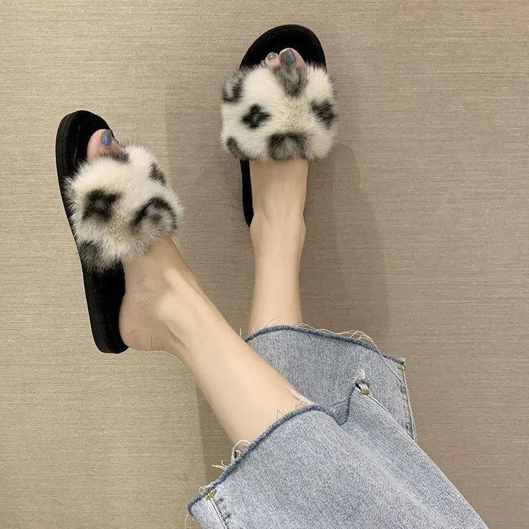 Women's Cotton Furry Indoor Slippers