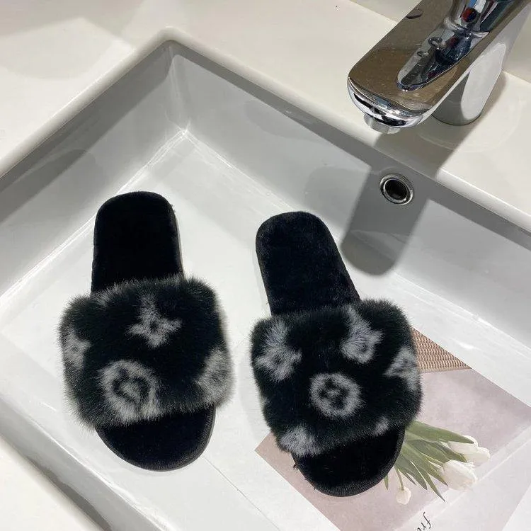Women's Cotton Furry Indoor Slippers