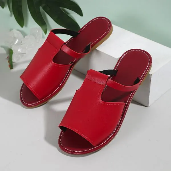 Women's Fashion Hollow Fish Mouth Flat Slippers 94749419S
