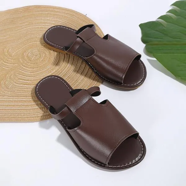 Women's Fashion Hollow Fish Mouth Flat Slippers 94749419S