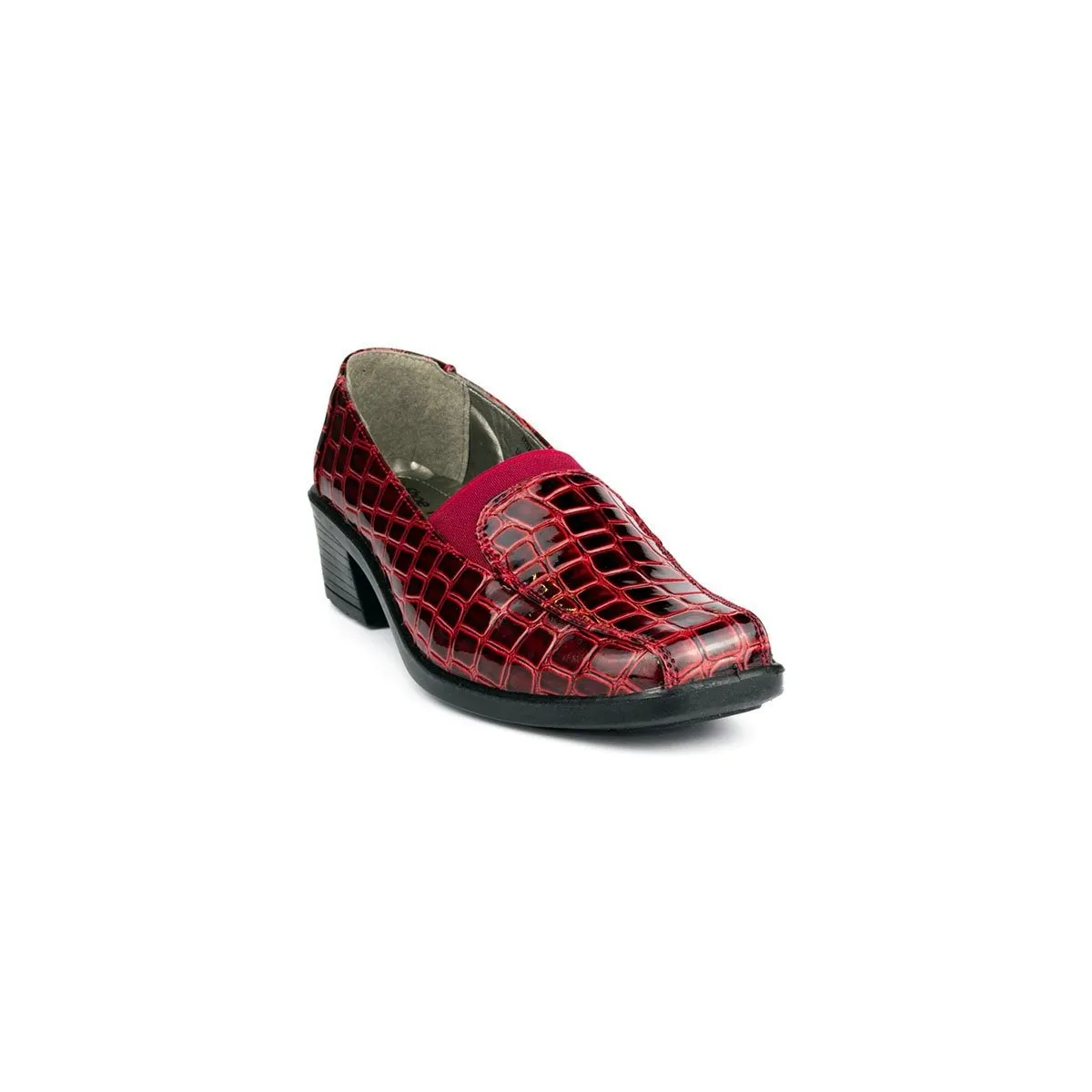 Womens Heeled Burgundy Court Shoe